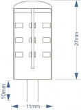 G4 Silikon lampe 1,5W 100lm 360 neutralwei