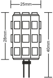 G4 LED-Stiftsockellampe 4W 300lm 320 warmwei